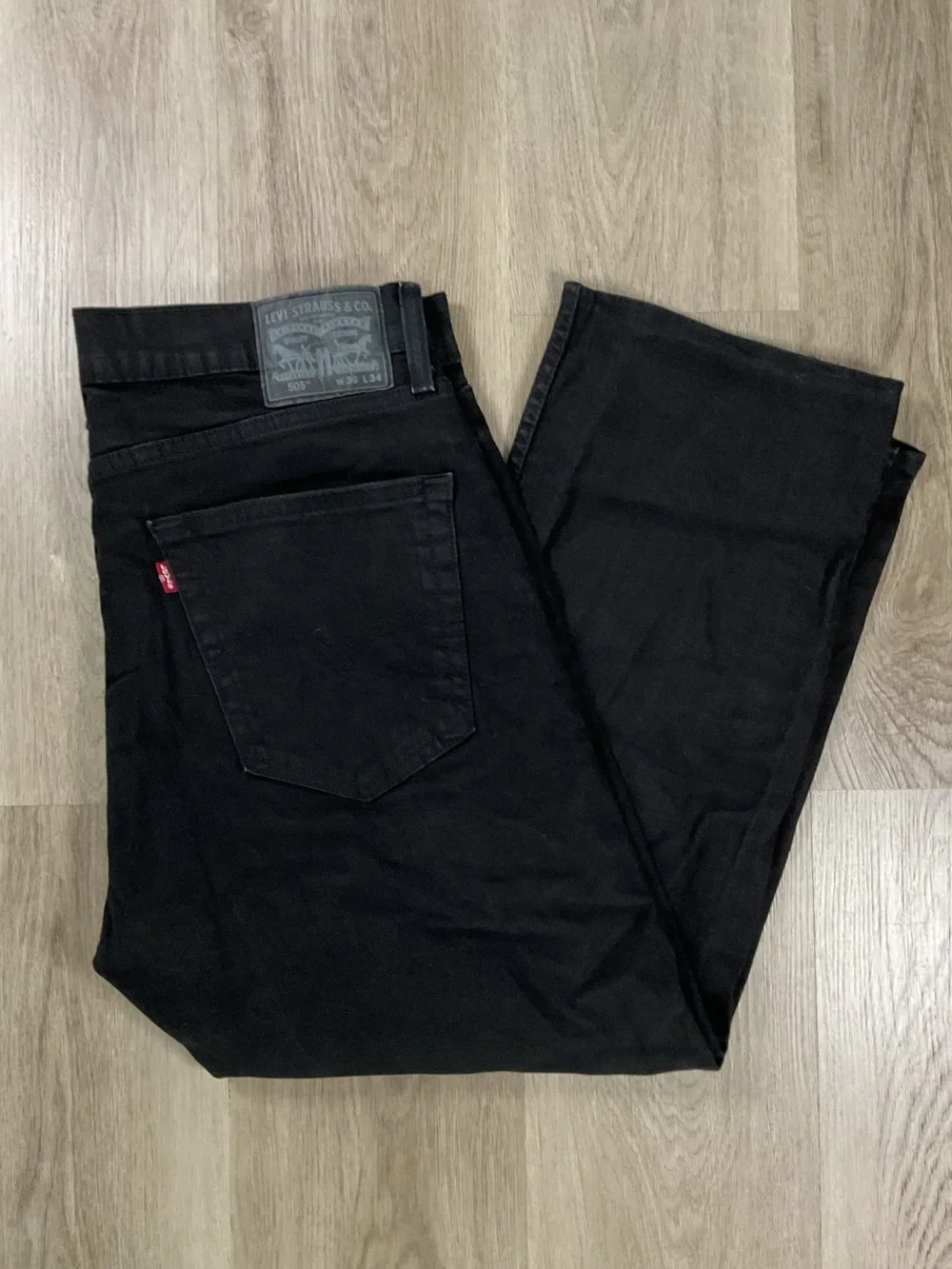 Levi's 505 Men's Black Relaxed Jeans Size 36x34 (Tailored)